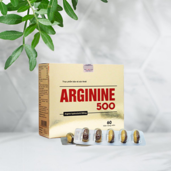 Arginine 500 hỗ trợ giải độc gan, bổ gan hộp 60 viên